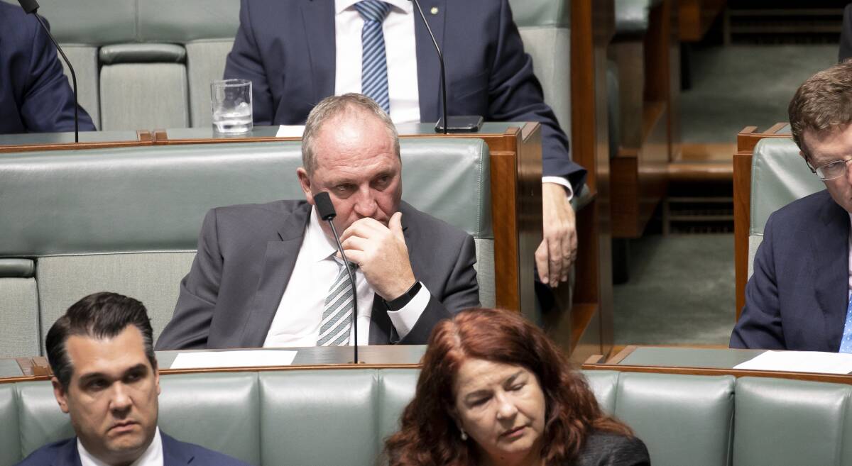 BACKBENCH FOR NOW: Barnaby Joyce in the House of Representatives after losing the leadership challenge. Photo: Sitthixay Ditthavong