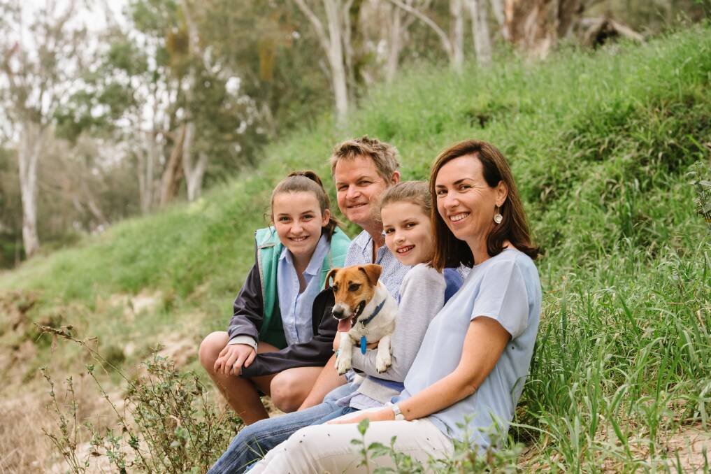 Organic dairy farmer Jane Campbell and her family.