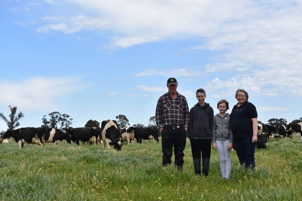 The Stewart family - Les, Harrison Ariel and Jenny - have increased production of their herd by 60pc, in part through using genomic testing and investing in proven high-performance genetics.