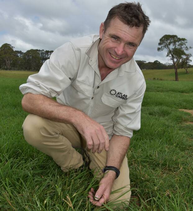 Bart Davidson, chief grazing officer at Atlas Carbon, says soil carbon projects are not one decision but a thousand decisions. Picture Shan Goodwin.