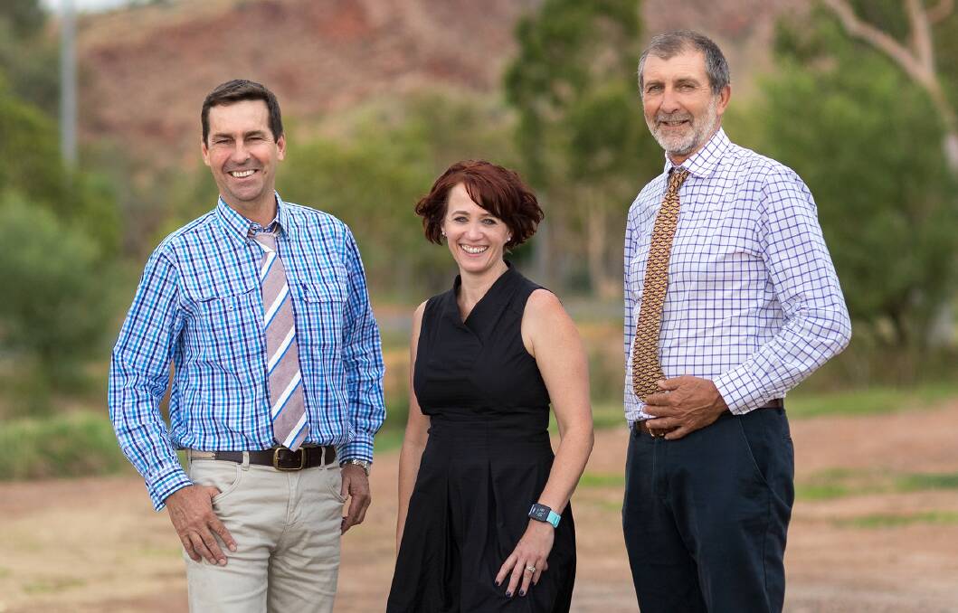Cattle Council of Australia president Howard Smith, chief executive officer Margo Andrae and vice president Tony Hegarty. 