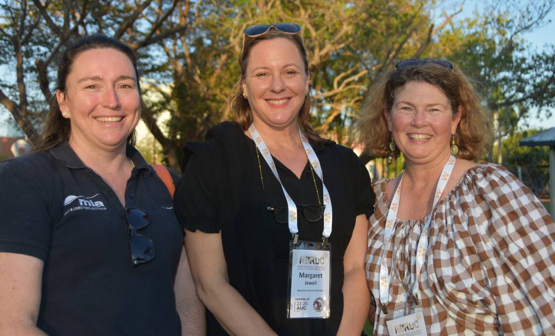 Meat & Livestock Australia's Sally Leigo and Margaret Jewell, with Jo Rodney, CQUniversity.