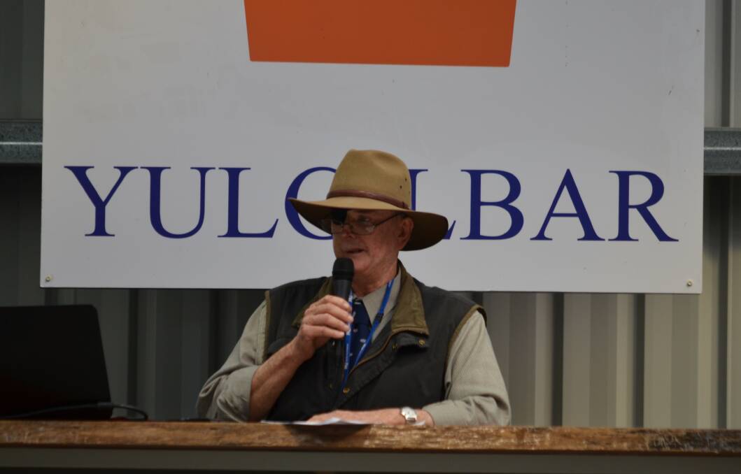 Chairman of the producer-owned Northern Co-operative Meat Company at Casino, John Seccombe, speaking at the Yulgilbar beef forum last week. Photo: Kirra Bogan.