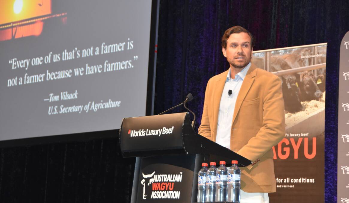 CAPTIVATING: ACC's chief executive officer Anthony Lee speaking at today's Wagyu Edge conference in Queensland.