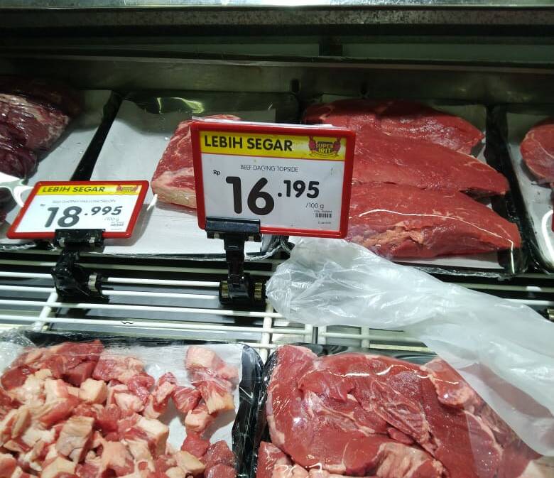Beef on sale in Indonesia. Picture via MLA.