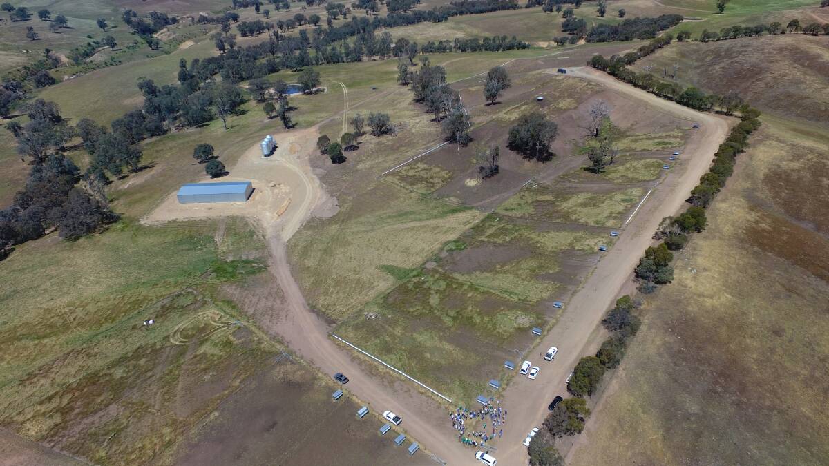 An aerial view of Old Cobran's containment lot.