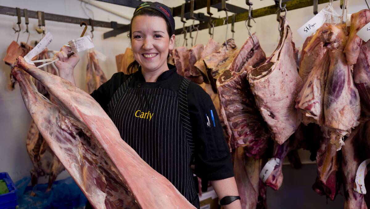 ON THE JOB: Carly McLean, store manager at Bruces Meats, St Agnes, South Australia.