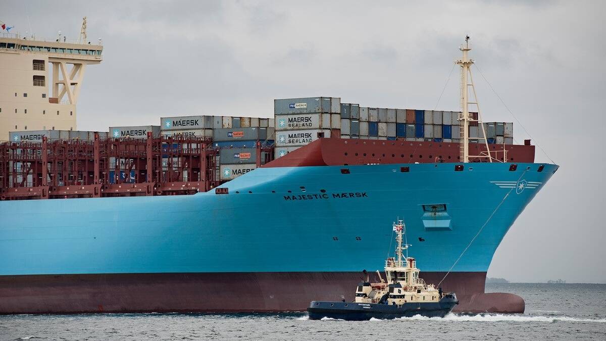 A Maersk container ship. The Dutch company, which transports big volumes of red meat from Australia, has diverted its vessels from the Red Sea. Picture supplied by Maersk.