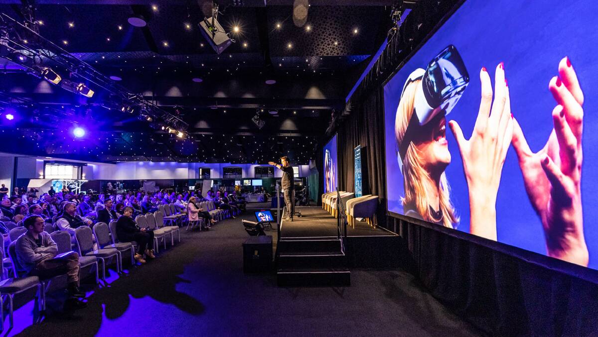 Smart glasses technology demonstrated at the AMPC conference in Melbourne this year.