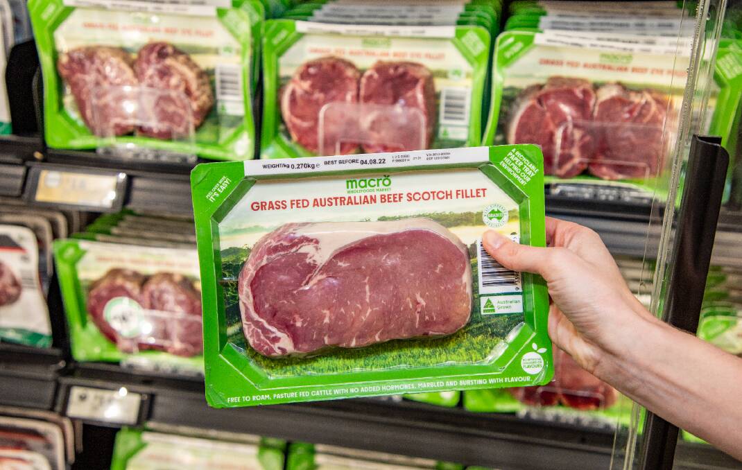Woolworths' paper-based meat trays which have contributed to eliminating 114 tonnes of plastic from the supply chain each year across seven popular beef cuts. Picture supplied.