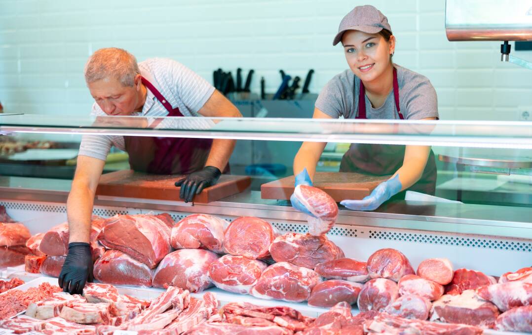 Fresh veal loin on sale in a European butchery. Photo via Shutterstock.