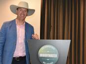 INSIGHTS: Ian McConnel, director of beef sustainability with global animal protein processor Tyson Foods, speaking at a conference organised by the Droughtmaster Society at the Ekka on Friday.