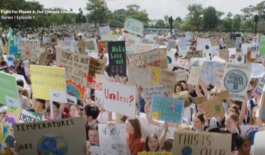 A screen shot from the documentary Fight for Planet A.