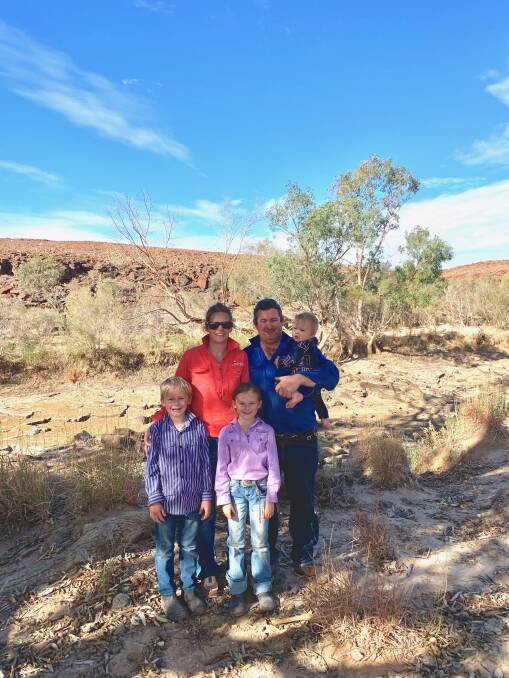 Saltbush Ag's northern operation manager Adam Willis and family Candice, Ruby, Nelson and Hudson.