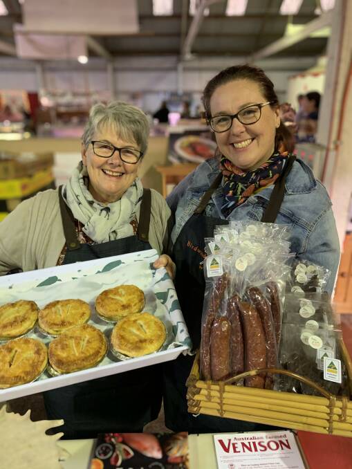 DELICIOUS: Nancy and Leila Kasprzak with home-made venison pies and small goods crafted by a local butcher.