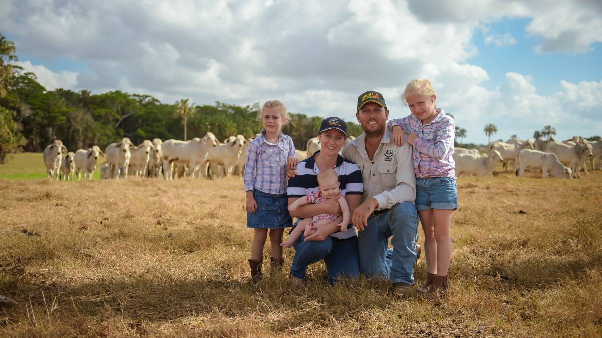 Sarah and Stewart Borg and their three daughters, Chelsea,  Madelyn and Heidi. Mr Borg is the 2018 Rabobank Young Beef Ambassador. Photo - Kelly Butterworth.