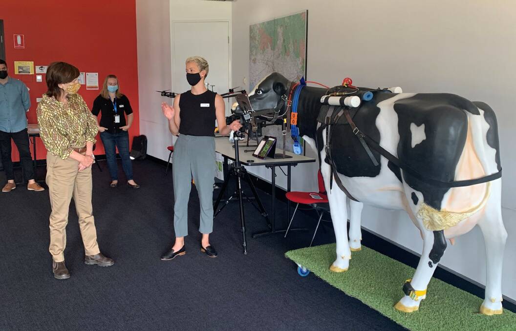 Victoria's new Agriculture Minister, Mary-Anne Thomas (left), visited the facility this week to spur on plans to become carbon neutral. Picture: supplied.