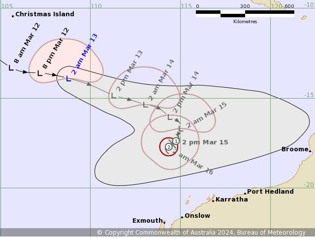 The Bureau of Meteorology has been tracking a tropical low which is expected to develop into a cyclone as it nears the Pilbara coast.