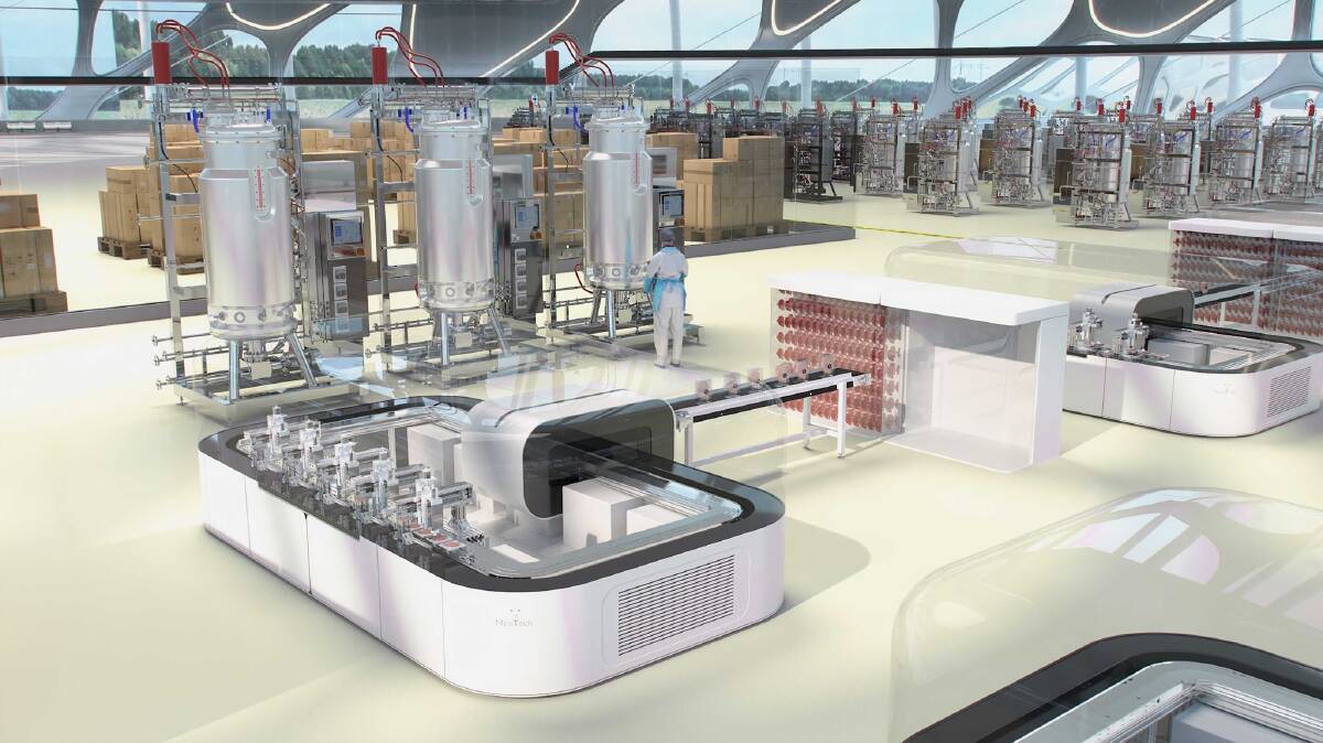 FARM OF THE FUTURE: The company's vision of growing meat in a lab. Picture: MeaTech.