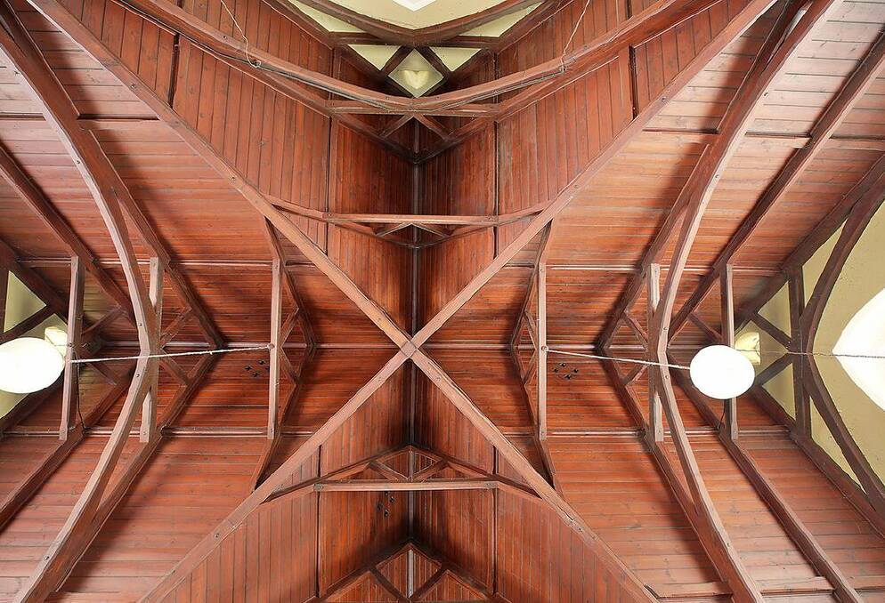 The spectacular timber ceiling.