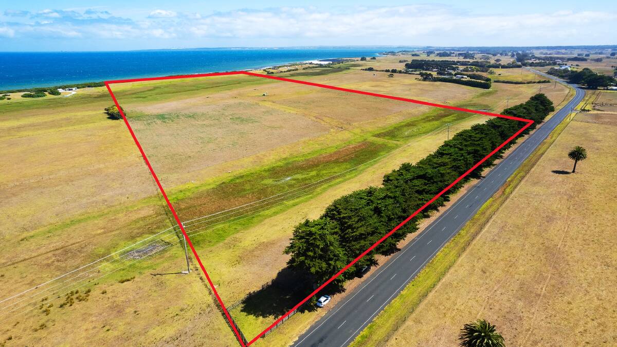 The 23 hectare farm block on the edge of Bass Strait is for sale near Portland. Pictures: Charles Stewart. 
