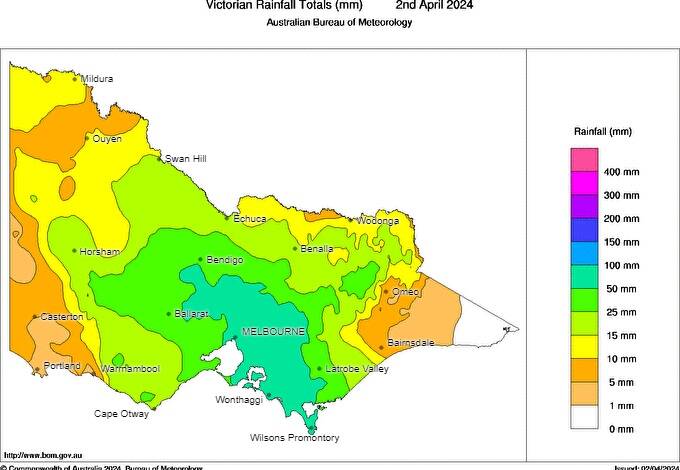 Rain totals to 9am Tuesday. Graphic: BOM.