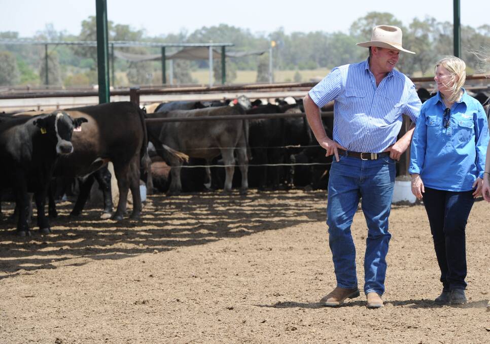 Andrew and Tess Herbert at their Gundamain Feedlot, near Eugowra in central west NSW. 