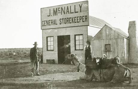 The Tarcoola general store at the height of a short-lived gold rush in the early 1900s. Picture: State Library of South Australia.