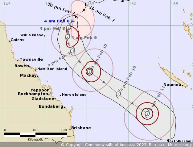 A tropical low in the Coral Sea is expected to form into a cyclone and move away from the Australian coast. Graphic from BOM
