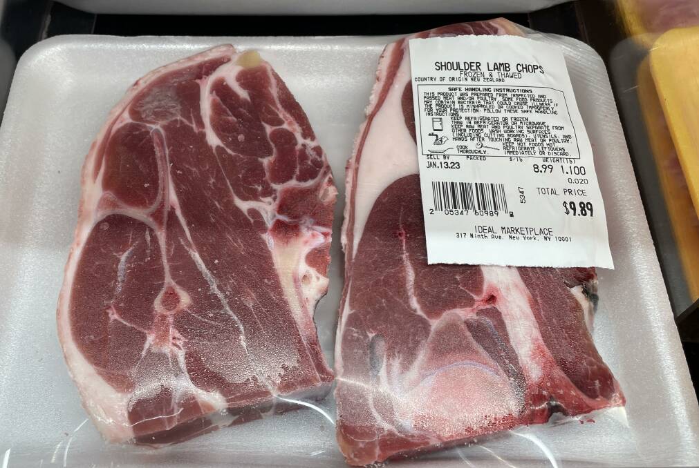 A couple of New Zealand shoulder chops were on offer for almost $A14.