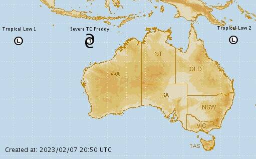 The three weather systems the bureau is watching. Graphic from BOM