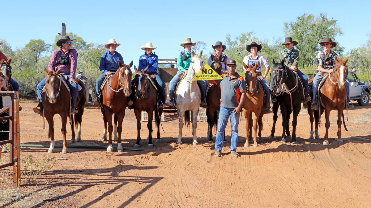 COURT ACTION: Traditional Owners and Rallen Australia station hands in a protest over mining company access agreements. Picture: Rallen Australia.