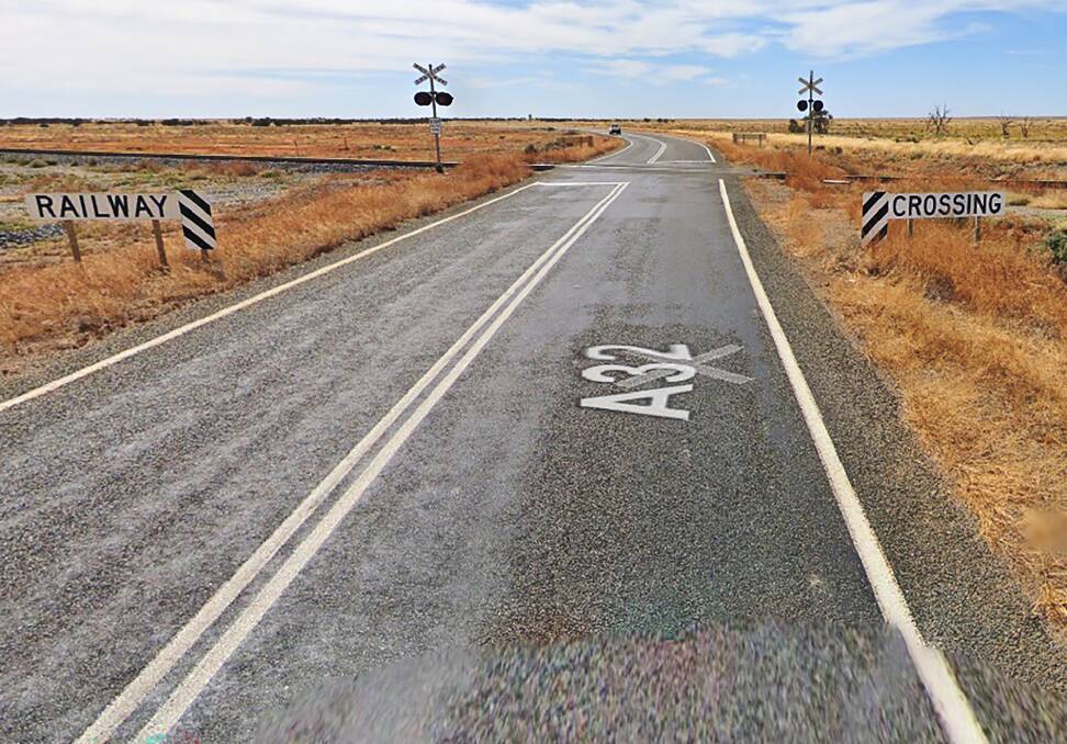 A remote level crossing on the Barrier Highway near the SA/NSW border was the location of an horrific train crash, where the two drivers died and a truck driver has been arrested. Picture: Google Maps.