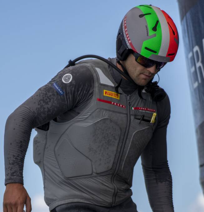 Yes, that's a Woolmark logo on the woollen uniform of an Italian sailor in the America's Cup. 