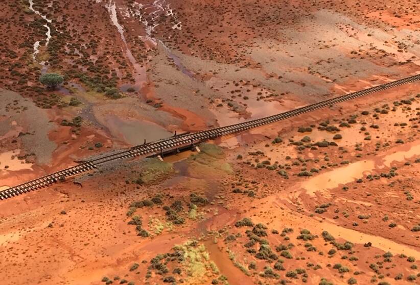 There are 18 rail sites stretching over 300km in the Tarcoola region needing repair. Picture: ARTC.