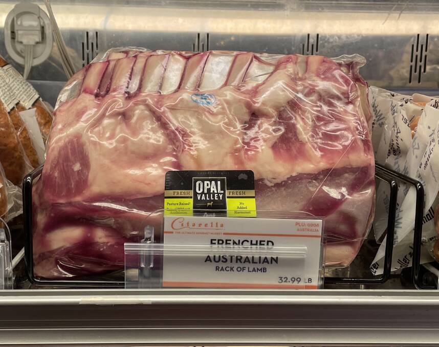 A rarity in a New York City grocery store, Aussie lamb for sale but with a skyhigh price tag.