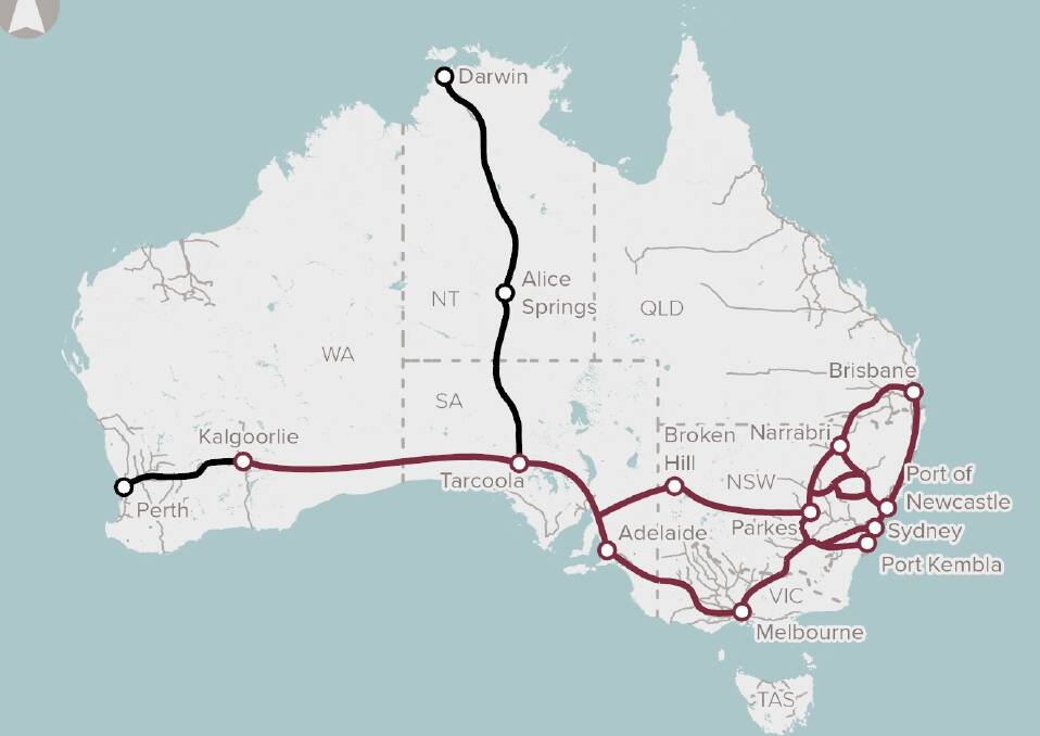 Australia's rail network. Graphic: Federal Government.