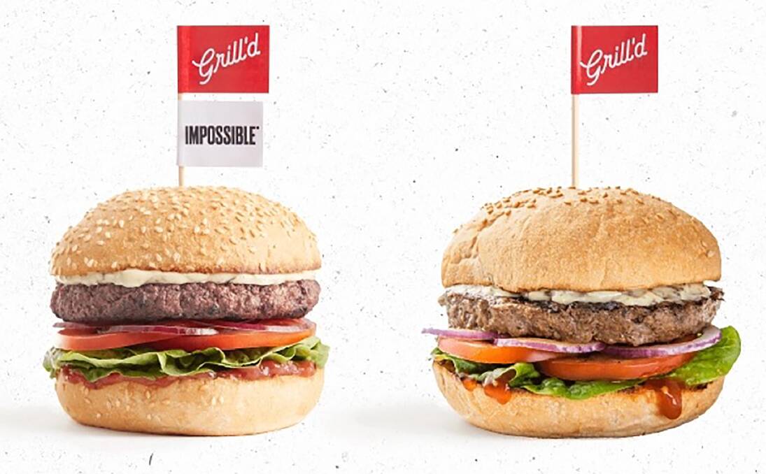 Burger chain Grill'd has launched plant-based products in Australia challenging customers to wear a blindfold to tell the difference between the real meat offering. Image: Grill'd.