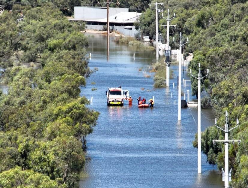 Flooding in Menindee from late last year. Picture from NSW SES