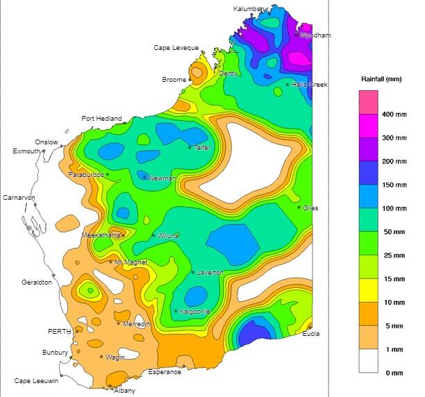 Where the rain has fallen over the past few days. Graphic: BOM.