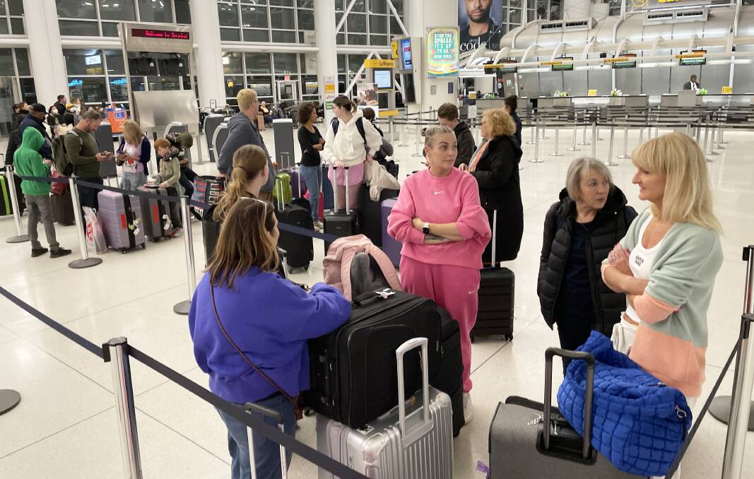 Frustrated passengers from New Zealand and Australia wait for the latest booking advice after three days of delays trying to return home from New York City.