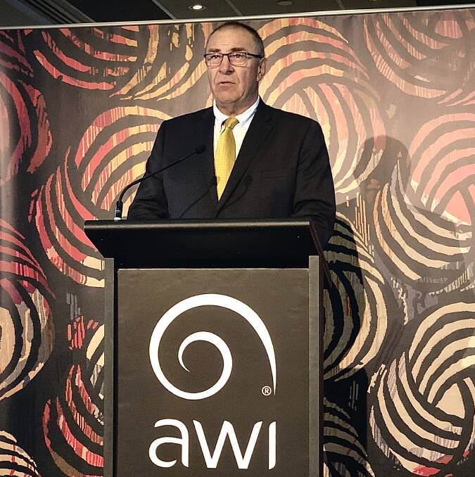 AWI chairman Jock Laurie speaking at the annual meeting from Sydney today. Picture: AWI.