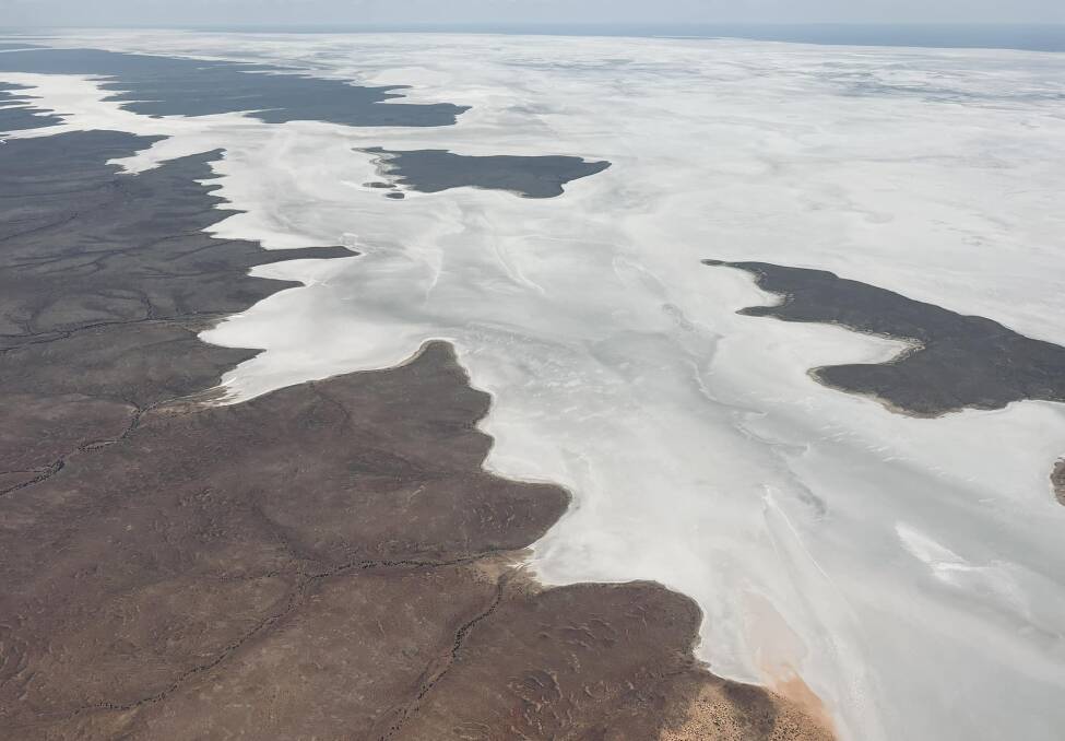 Australia's second biggest salt lake is Lake Torrens. Picture from Chinta Air.
