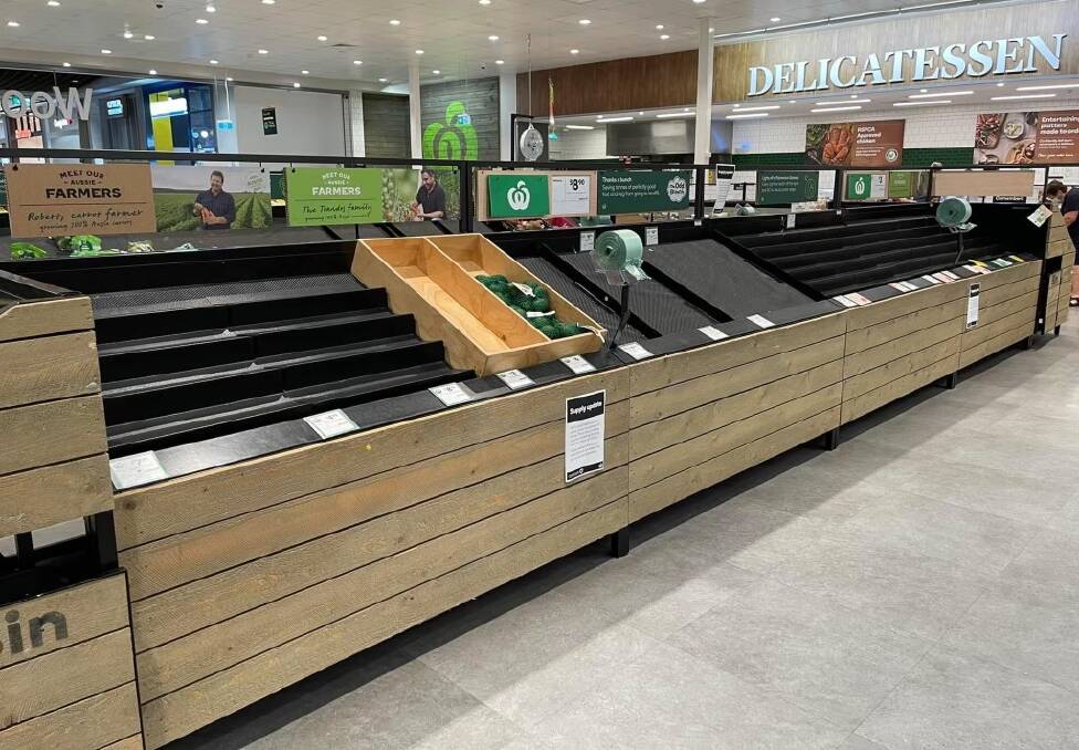 Empty shelves in a Palmerston NT supermarket have been blamed on flash floods in the South Australian outback.