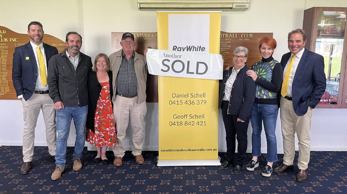 Smiling faces from the vendors after the successful public auction held at Port Wakefield yesterday. Picture from Ray White Rural South Australia.