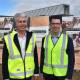 MEAT UP: Thomas Foods International CEO Tony Stewart and Australian Meat Processor Corporation CEO Chris Taylor launched the More to Meat campaign at the under construction TFI abattoir facility at Murray Bridge on Monday.