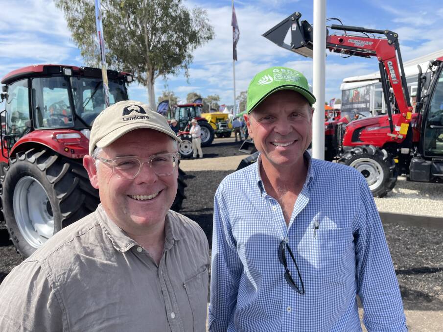 Federal Minister for Agriculture Murray Watt and GRDC chair John Woods at AgQuip, Gunnedah. Photo by Jamie Brown.