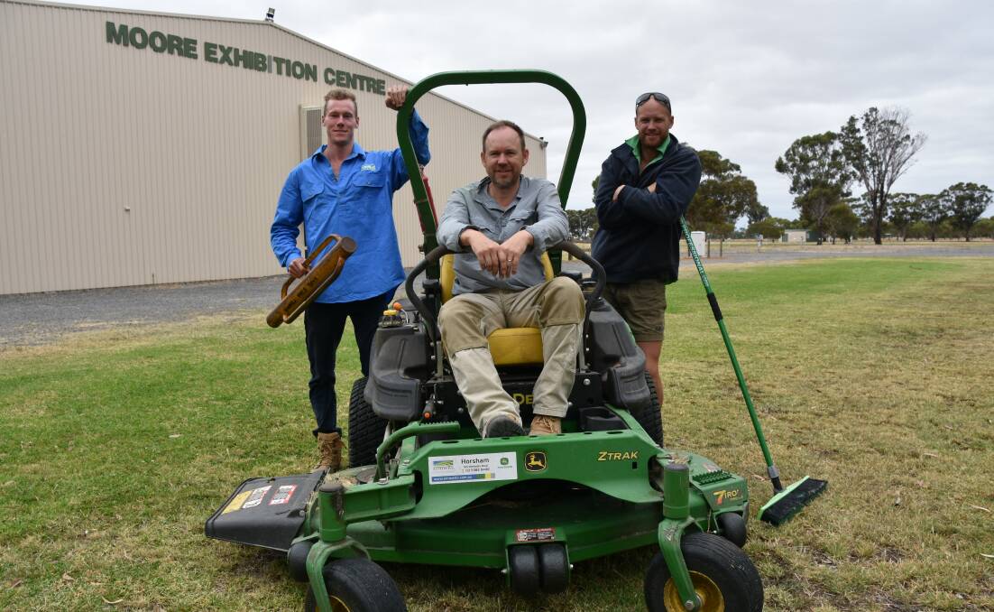 Wimmera Machinery Field Days organising committee members Will Gulline, Tim Rethus and Will Young. Photo by Gregor Heard.