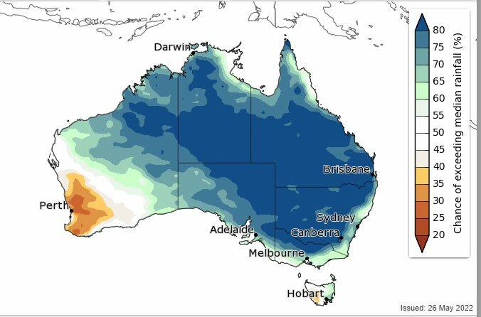 ODDS ON: The odds are well and truly in favour of a wetter than average winter for eastern and central Australia.