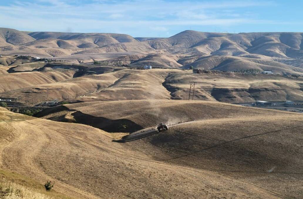 Idaho farmer Jeffrey Kaufman captured this image of a parched landscape in his part of world near Lewiston near the border with Washington state.
